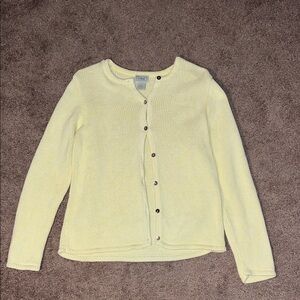 L.L.Bean Light Yellow Cardigan Sweater